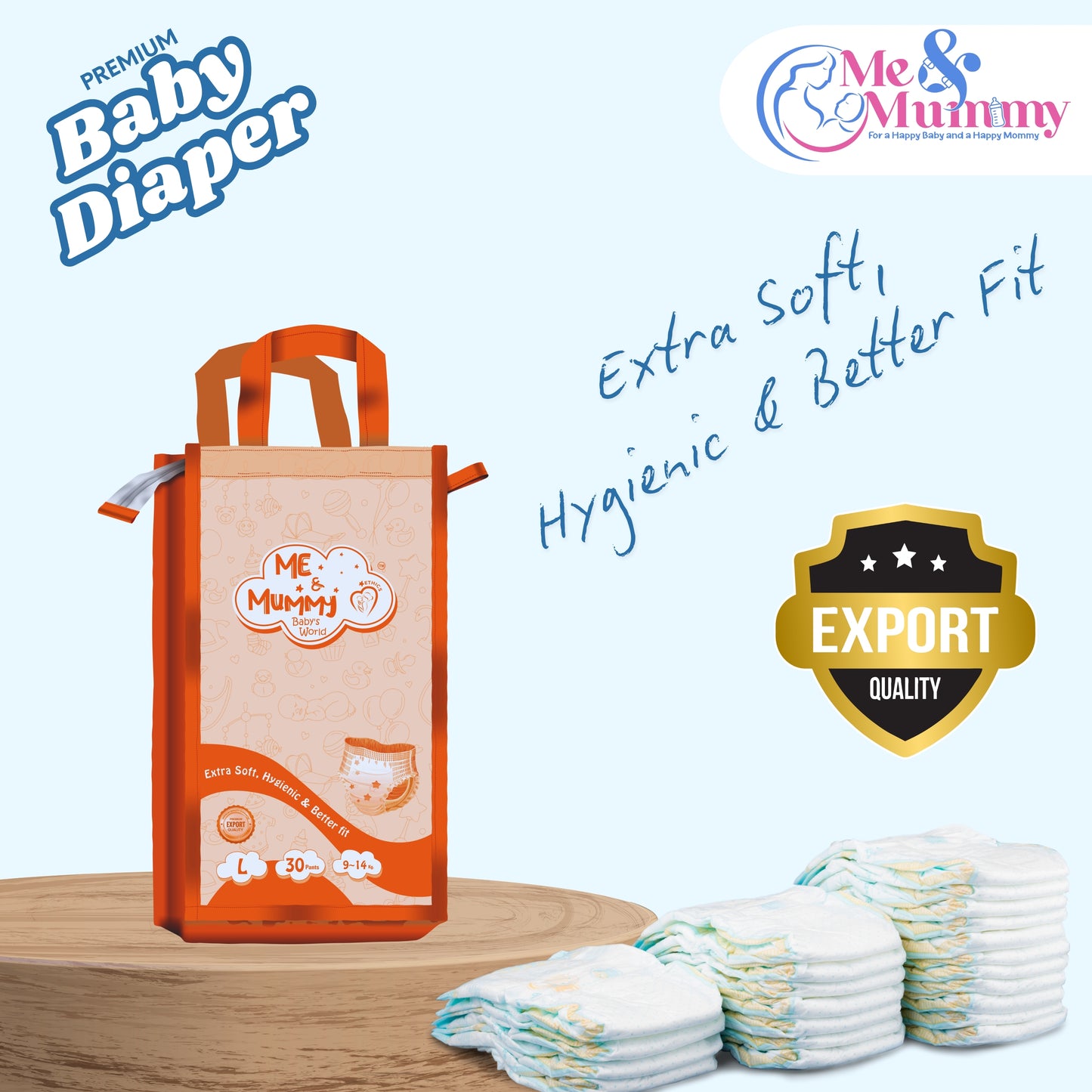 Large Baby Diaper Pants ( For 9 to 14 kg) Pack Of 30 Pcs