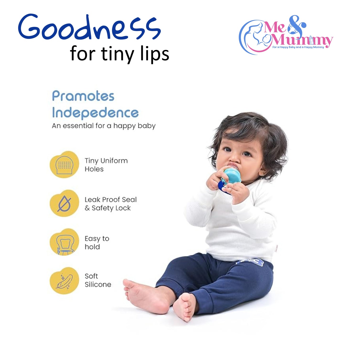 Silicone Food/Fruit Nibbler , Soft Pacifier/Feeder, Teether for Baby, Infant single Pack