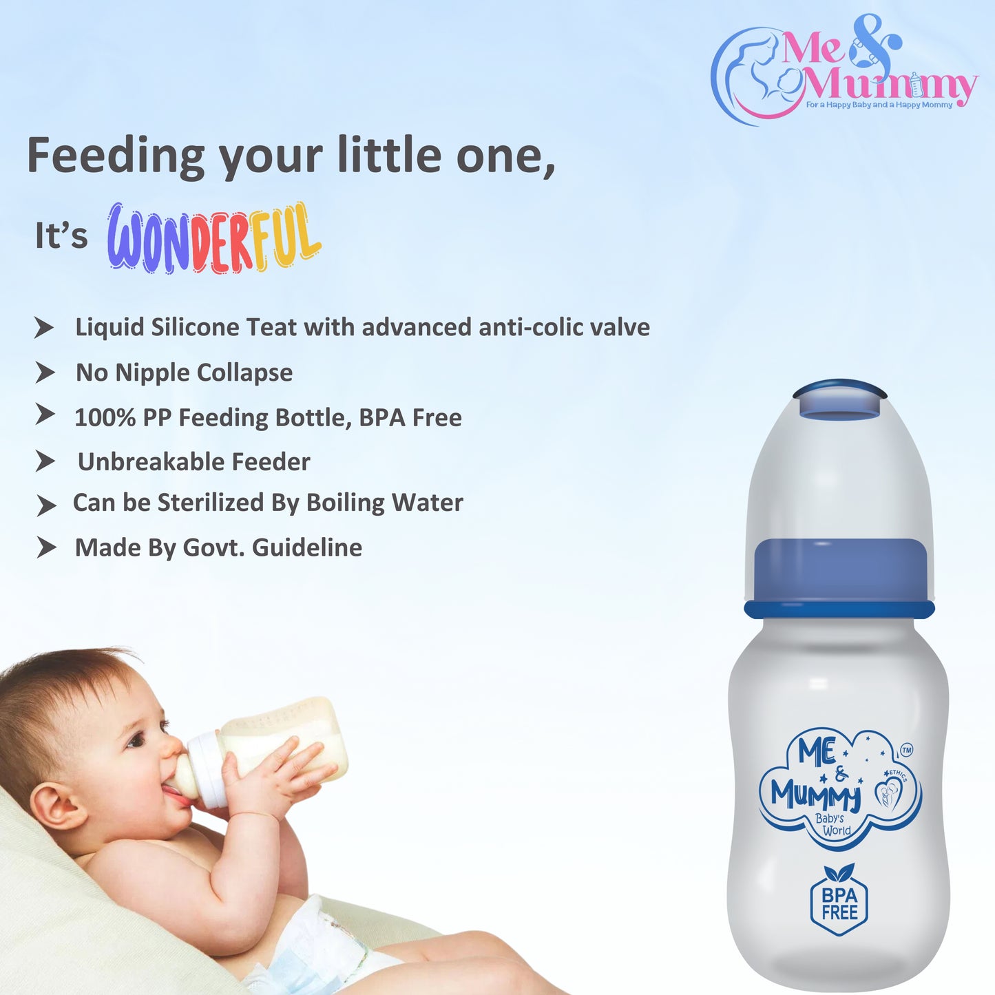 RhinoAnti-Colic Slim Regular Neck Essential Bpa-Free Baby Feeding Bottle, 125Ml, Pack Of 1, Magenta