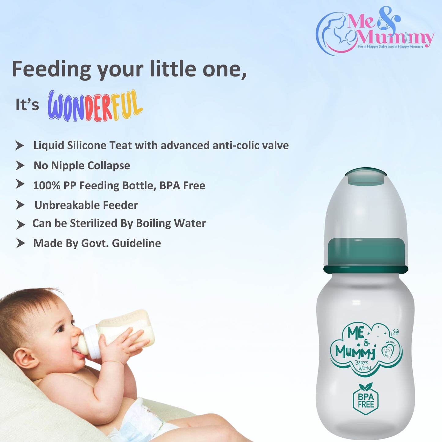 Lion Anti-Colic Slim Regular Neck Essential Bpa-Free Baby Feeding Bottle, 125Ml, Pack Of 1, GREEN
