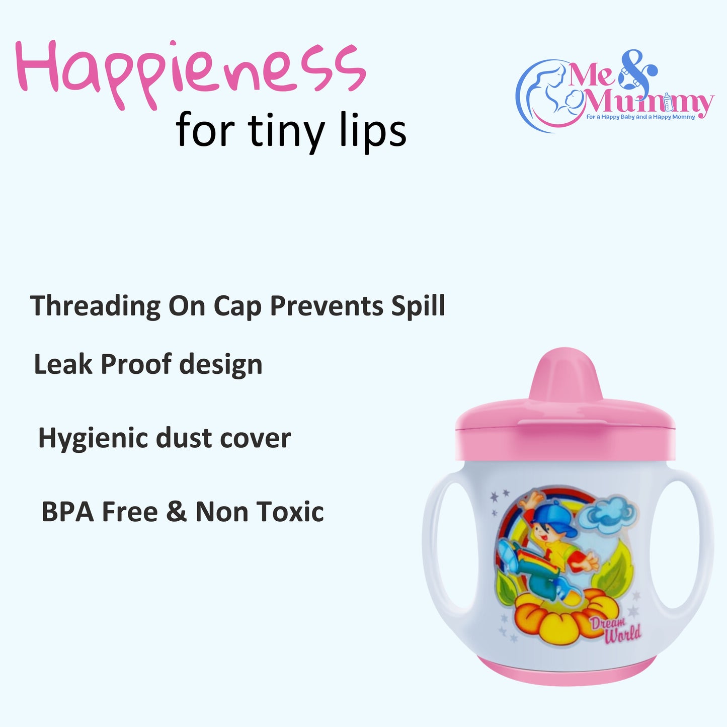 Me and Mummy Nemo Ample Cup (Sippy/Sipper) with Cover and Doodle Twin Handle 150ml