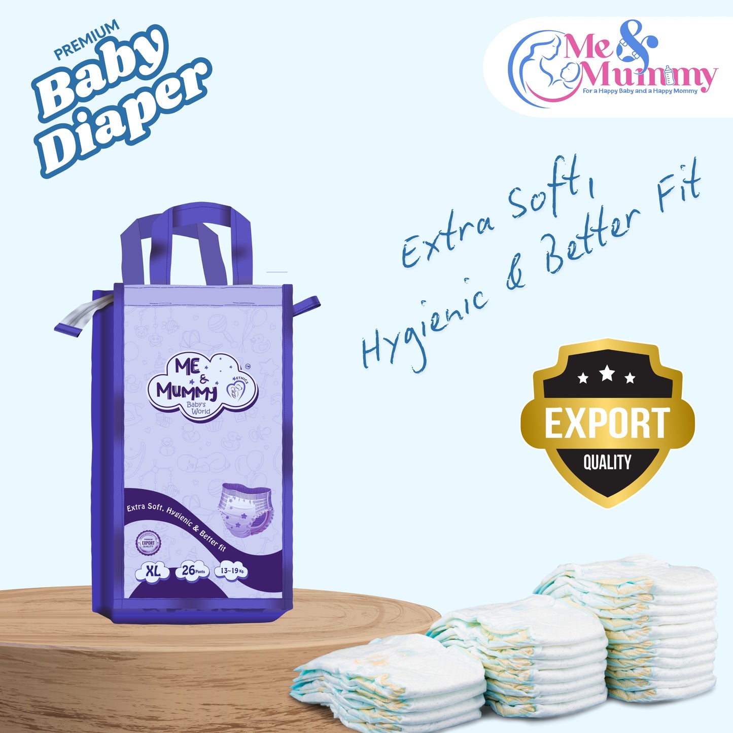 Xtra Large Baby Diaper Pants ( For 13 to 19 kg) Pack of 26 pcs