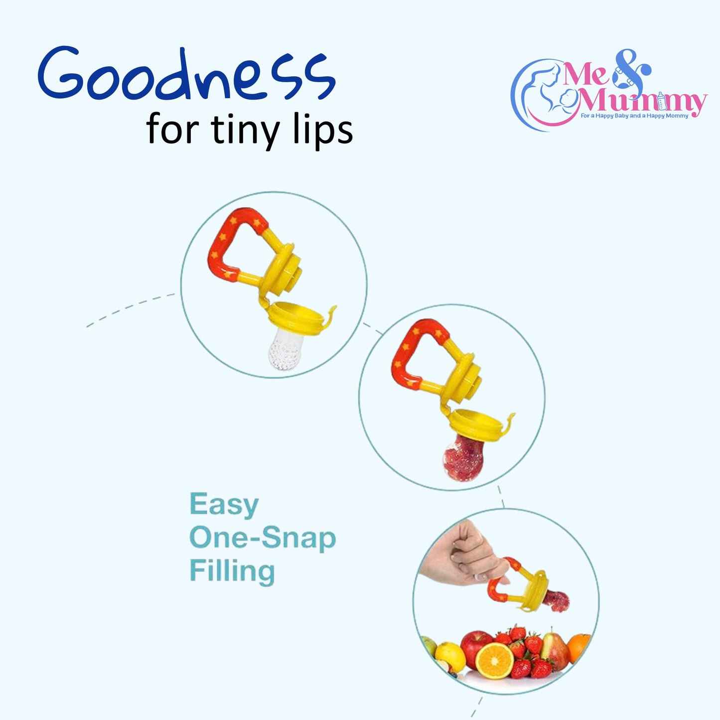 Silicone Food/Fruit Nibbler , Soft Pacifier/Feeder, Teether for Baby, Infant single Pack