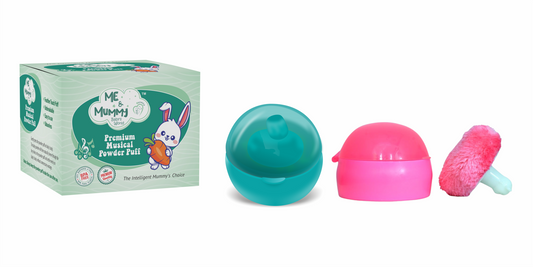 Me and Mummy Rabbit Musicale Soft Feel Baby Powder Puff - BPA Free | Box Holder Container for New Born and Kids |(Single Pack)