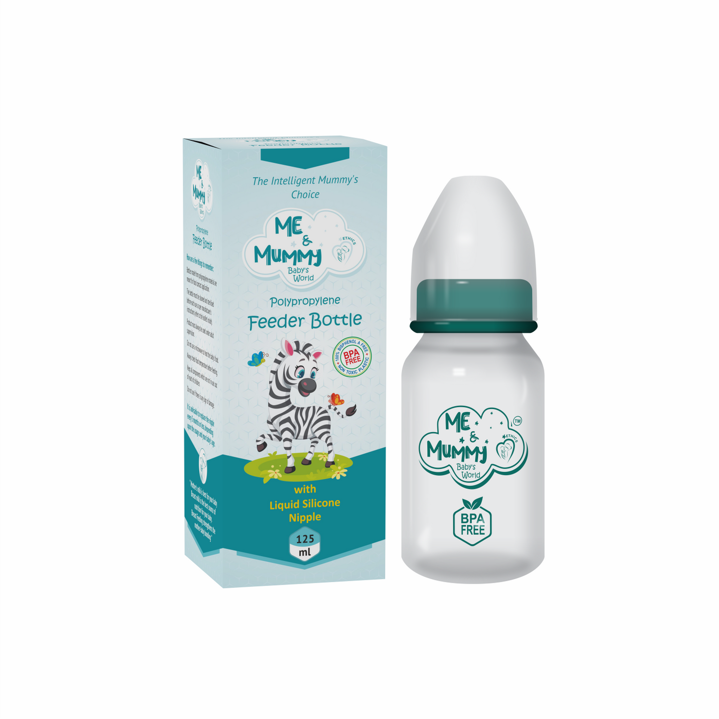 ZEBRA Anti-Colic Slim Regular Neck Essential Bpa-Free Baby Feeding Bottle, 125Ml, Pack Of 1, Green