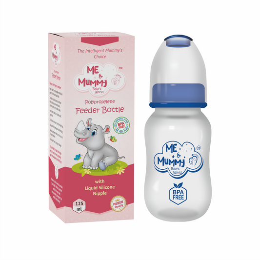 RhinoAnti-Colic Slim Regular Neck Essential Bpa-Free Baby Feeding Bottle, 125Ml, Pack Of 1, Magenta