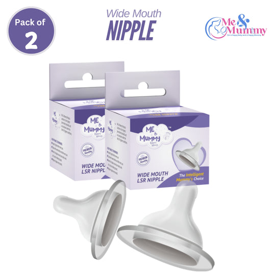 Nurture Anti Colic Teat/Nipple for Wide Neck Bottle |2pcs |Bottle Nipple for Baby, 6m+ | Soft & Flexible Silicone| Leak Proof, Bpa Free