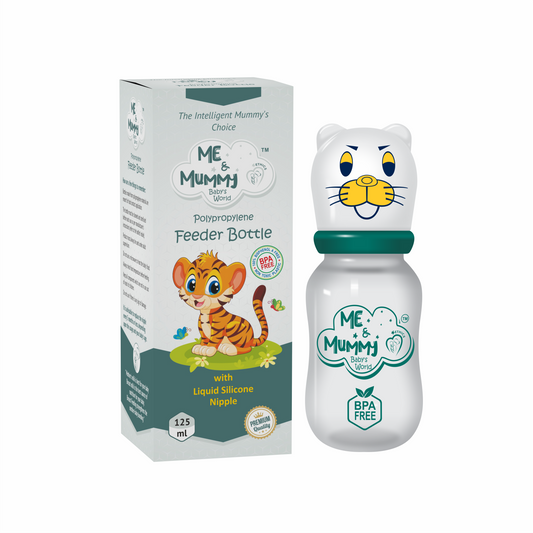 Tiger Anti-Colic Slim Regular Neck Essential Bpa-Free Baby Feeding Bottle, 125Ml, Pack Of 1, GREEN