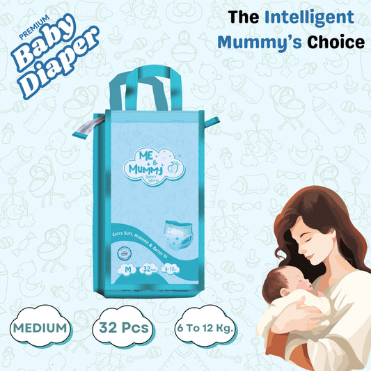 Medium Baby Diaper Pants ( For 6 to 12 kg) Pack Of 32pcs